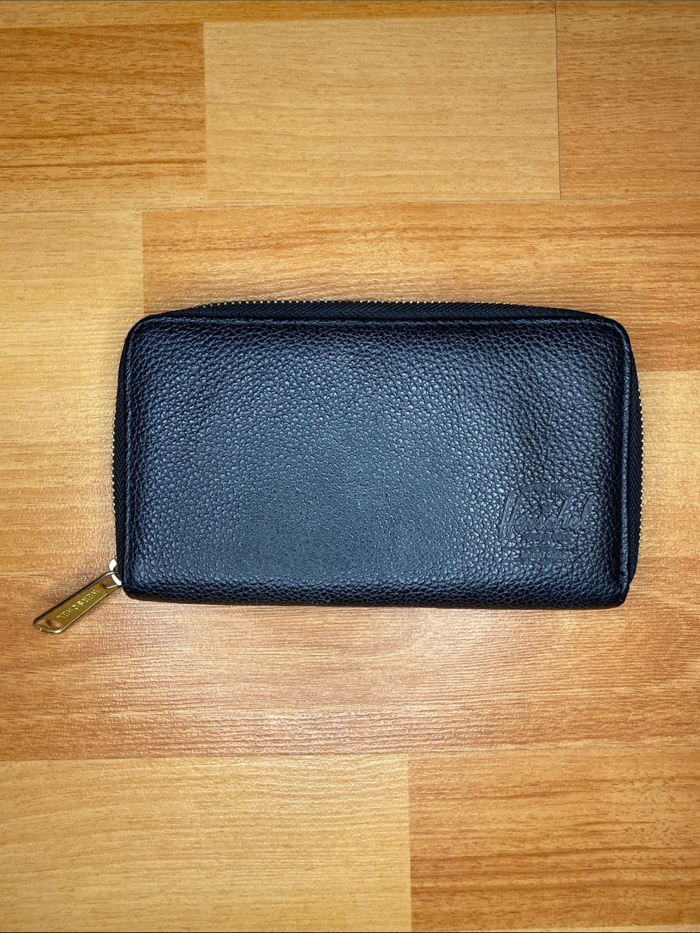 Herschel Supply Co. Black Leather Zip Wallet